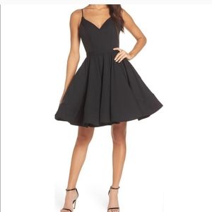 IEENA for Mac Duggal Fit & Flare Cocktail Black Dress 8